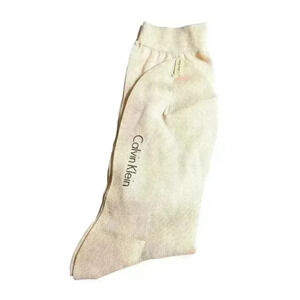 Calvin Klein CK Cream Trouser Socks NWT One Size Cream Ankle Hose Fine Cotton